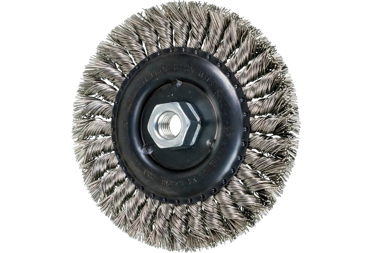 Picture of Pferd Standard Twist Knot Wire Wheel Brush 6" Dia. .023 Stainless Steel 5/8-11 Thread